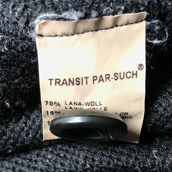 Vintage 90s Grunge Charcoal Full Length Wool Sweater Cardigan Jacket / Sz: 2 - Picture 6 of 8